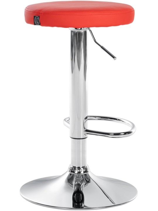 Lot de 2 tabourets de bar Ponte simili cuir chromé, rouge