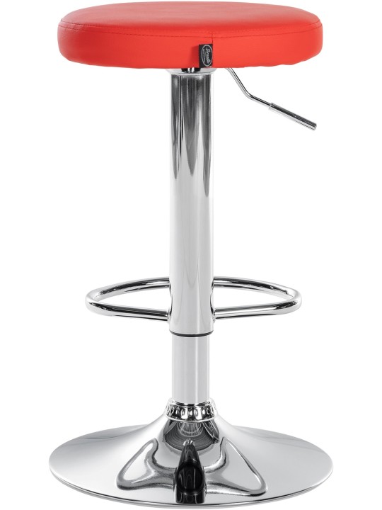 Lot de 2 tabourets de bar Ponte simili cuir chromé, rouge
