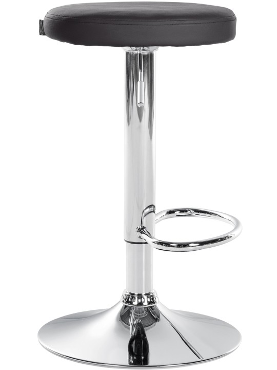 Lot de 2 tabourets de bar Ponte simili cuir chromé, noir