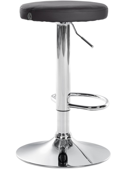 Lot de 2 tabourets de bar Ponte simili cuir chromé, noir