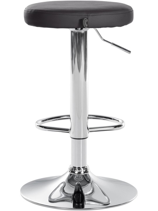 Lot de 2 tabourets de bar Ponte simili cuir chromé, noir