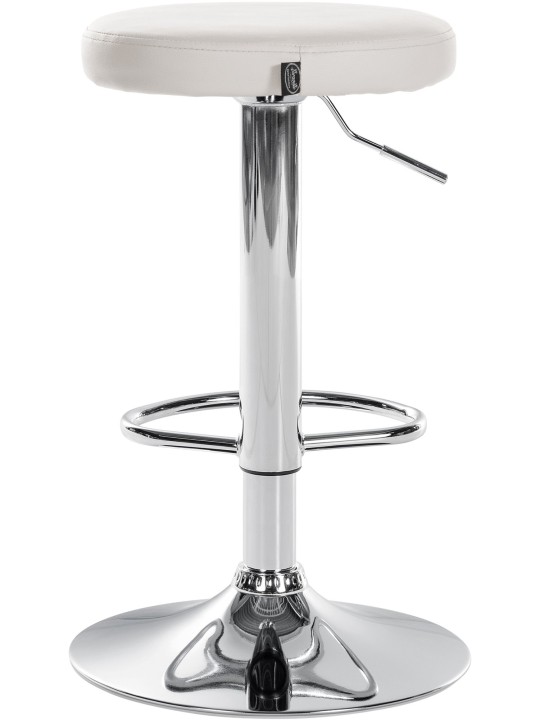 Lot de 2 tabourets de bar Ponte simili cuir chromé, blanc