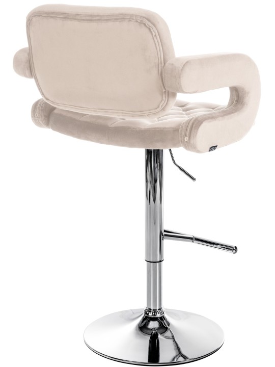 Tabouret de bar Dublin velours chrome, crème