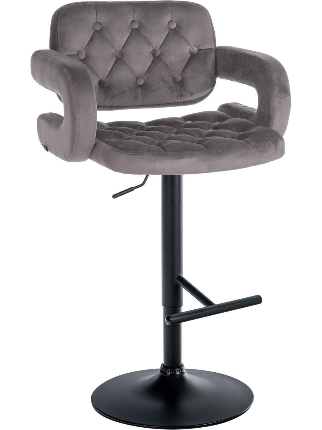 Tabouret de bar Dublin velours, gris