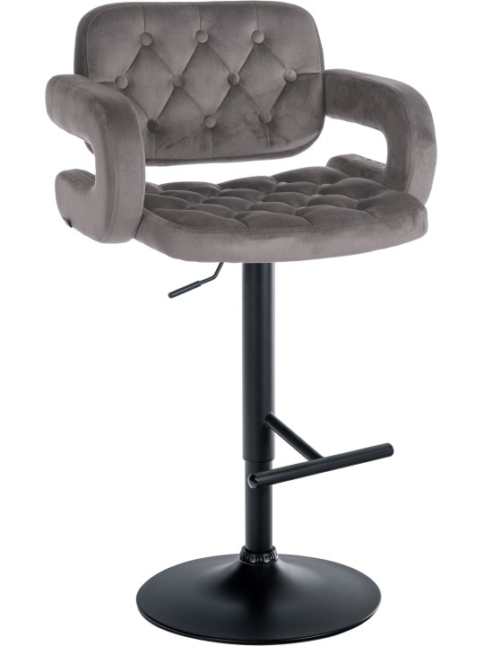Tabouret de bar Dublin velours, gris