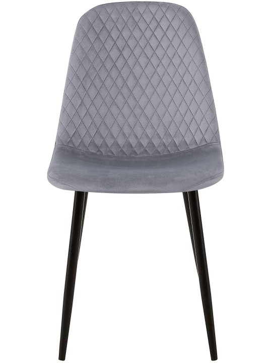 Lot de 4 chaises Giverny velours, gris