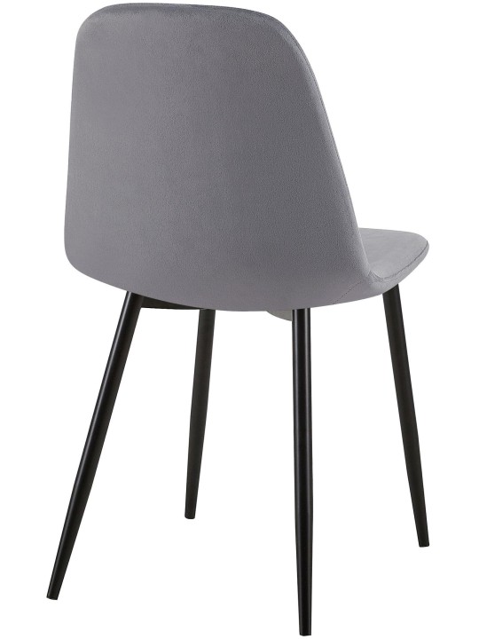 Lot de 4 chaises Giverny velours, gris