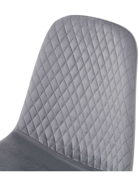 Lot de 4 chaises Giverny velours, gris