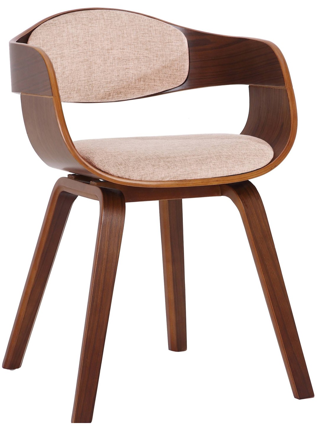 Chaise visiteur Kingston tissu, noyer/crème