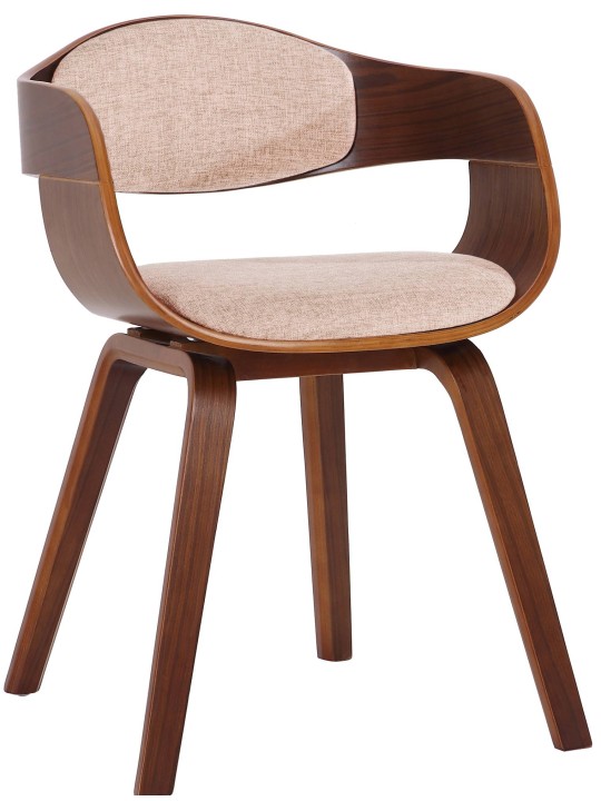 Chaise visiteur Kingston tissu, noyer/crème