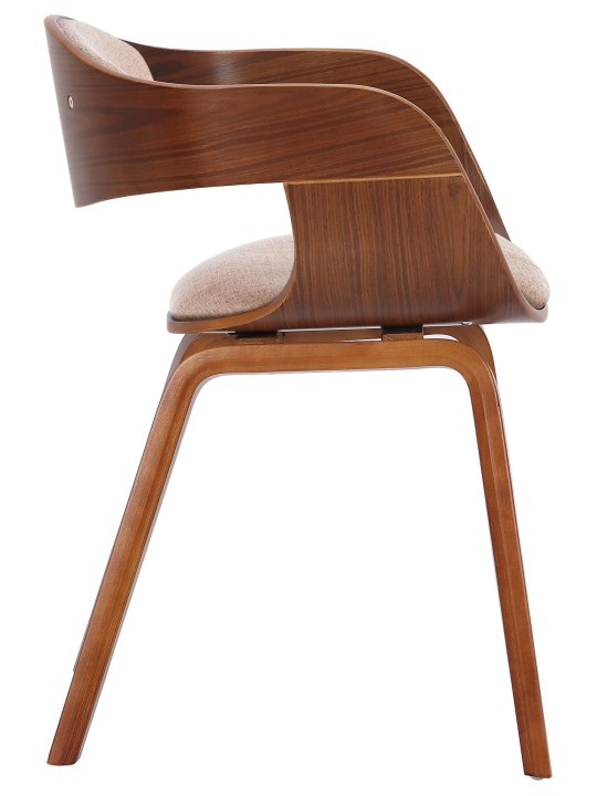 Chaise visiteur Kingston tissu, noyer/crème