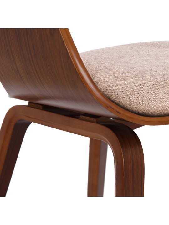 Chaise visiteur Kingston tissu, noyer/crème