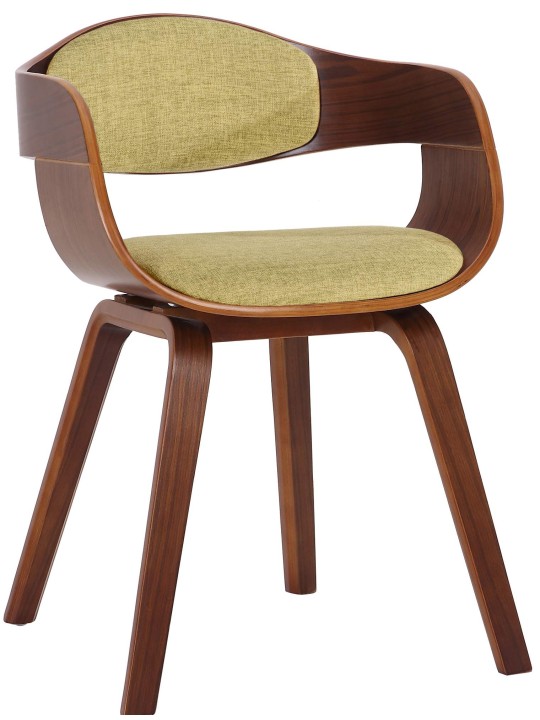 Chaise visiteur Kingston tissu, noyer/vert clair