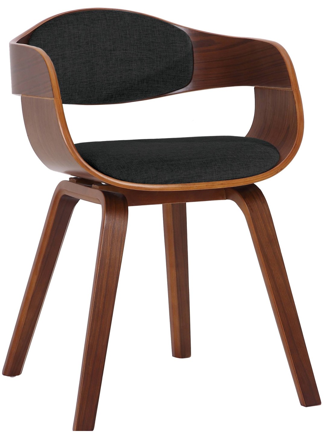 Chaise visiteur Kingston tissu, noyer/noir