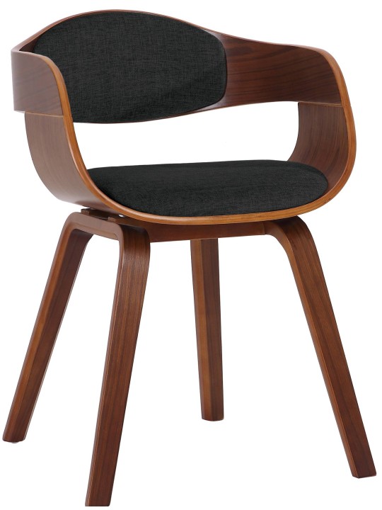 Chaise visiteur Kingston tissu, noyer/noir