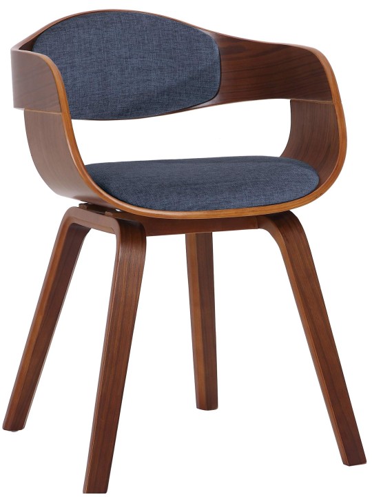 Chaise visiteur Kingston tissu, noyer/bleu Chaise visiteur Kingston tissu, noyer/bleu