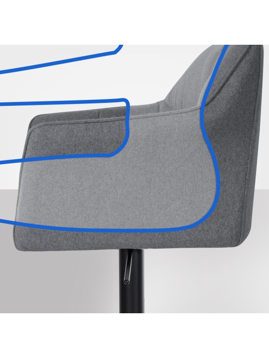 Tabouret de bar Damaso B feutre, gris