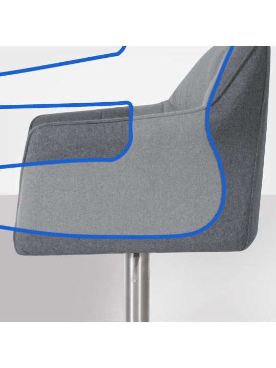 Tabouret de bar Damaso E feutre, gris