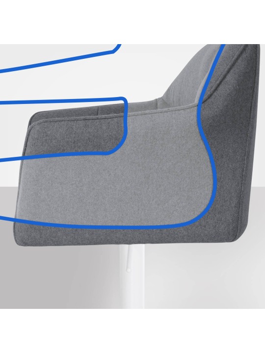 Tabouret de bar Damaso W feutre, gris Tabouret de bar Damaso W feutre, gris