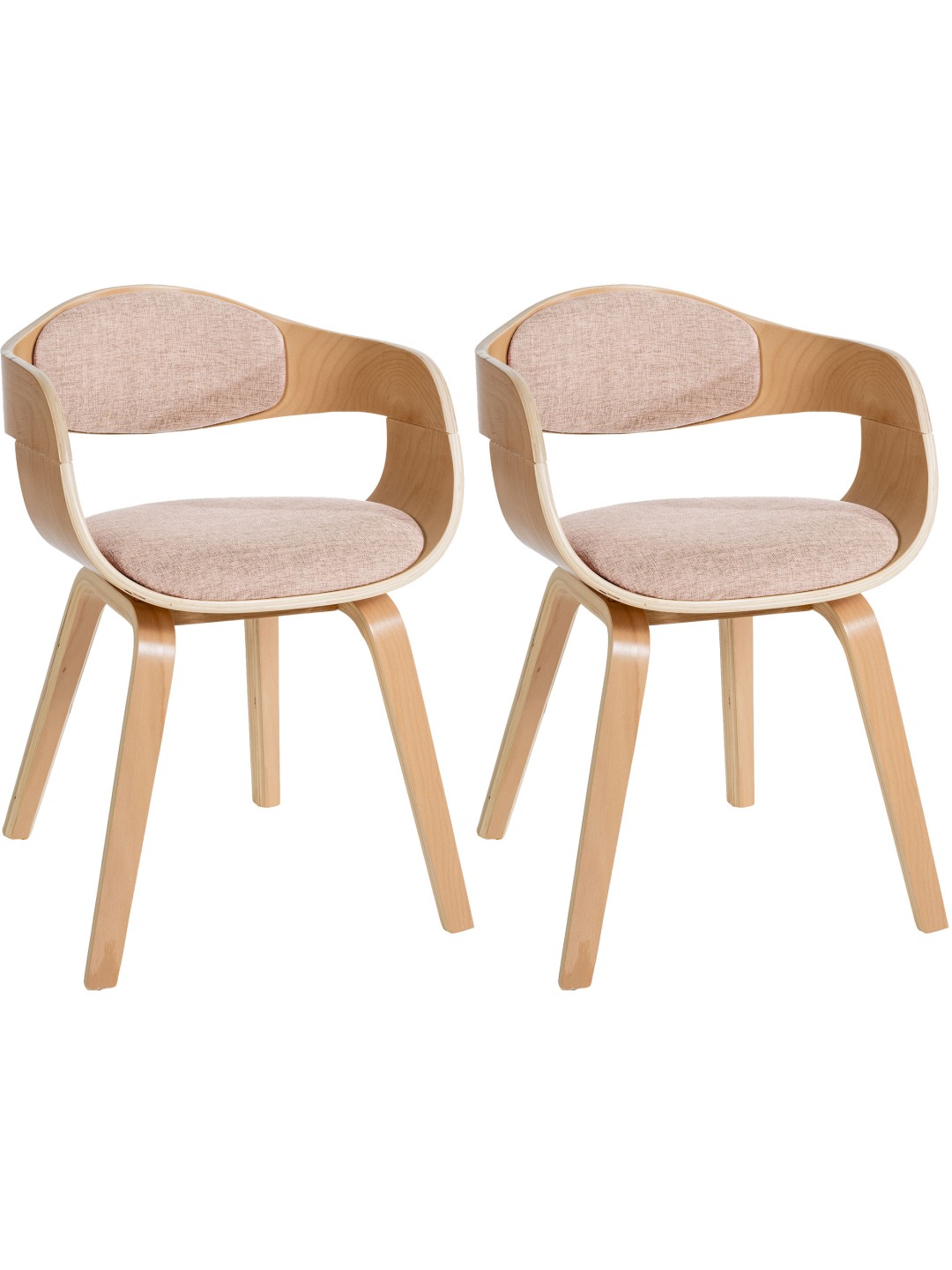 Lot de 2 chaises Kingston tissu, naturel/crème