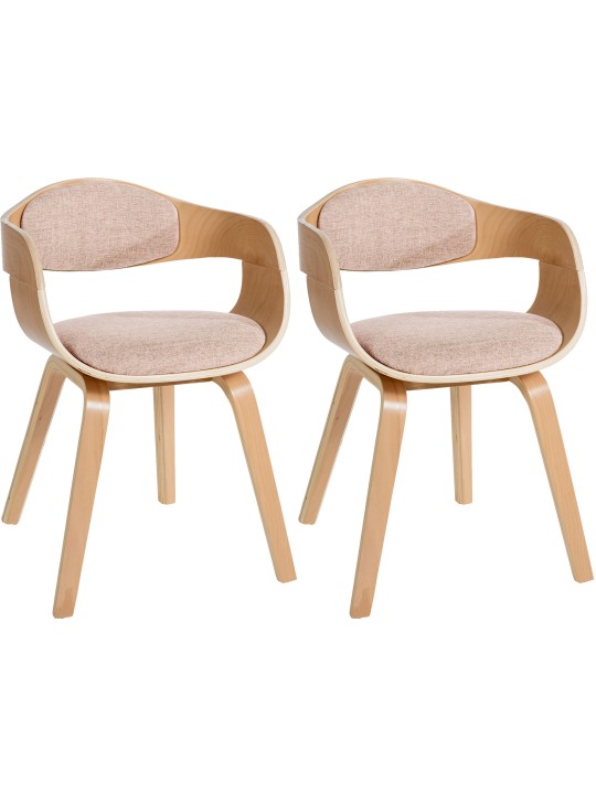 Lot de 2 chaises Kingston tissu, naturel/crème Lot de 2 chaises Kingston tissu, naturel/crème