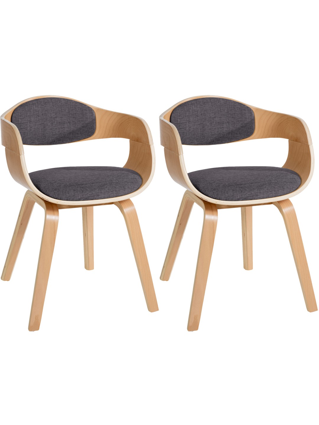 Lot de 2 chaises Kingston tissu, naturel/gris clair