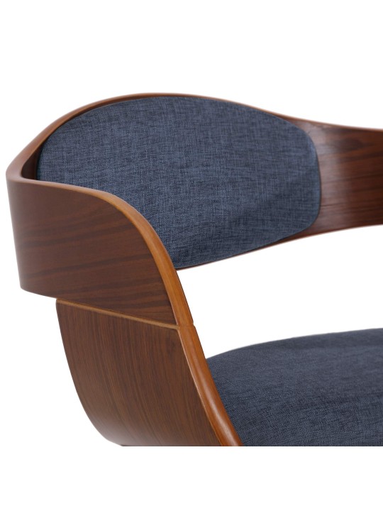 Lot de 2 chaises Kingston tissu, noyer/bleu Lot de 2 chaises Kingston tissu, noyer/bleu