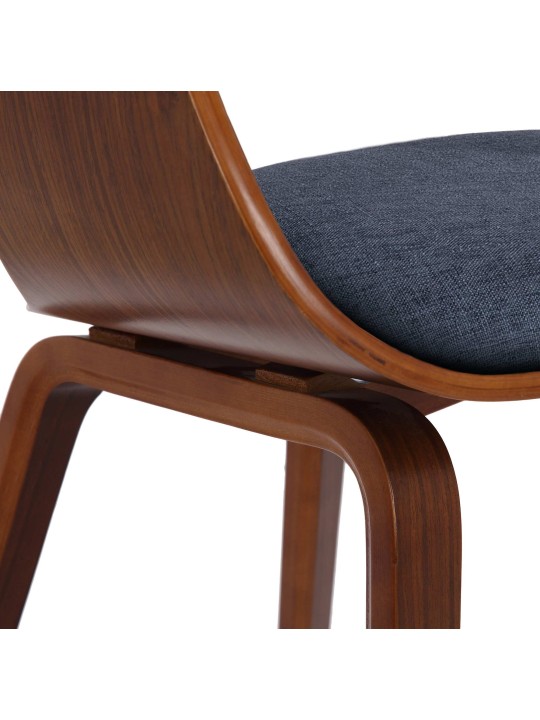 Lot de 2 chaises Kingston tissu, noyer/bleu Lot de 2 chaises Kingston tissu, noyer/bleu