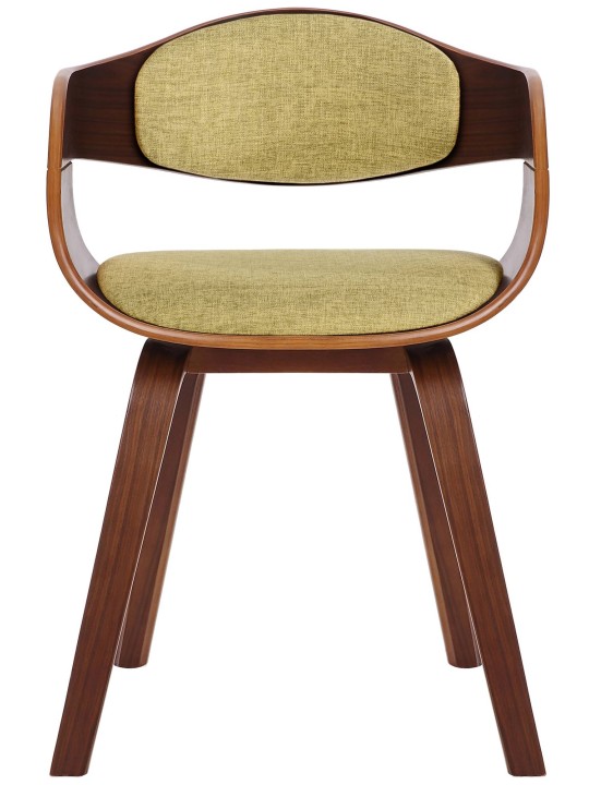 Lot de 2 chaises Kingston tissu, noyer/vert clair