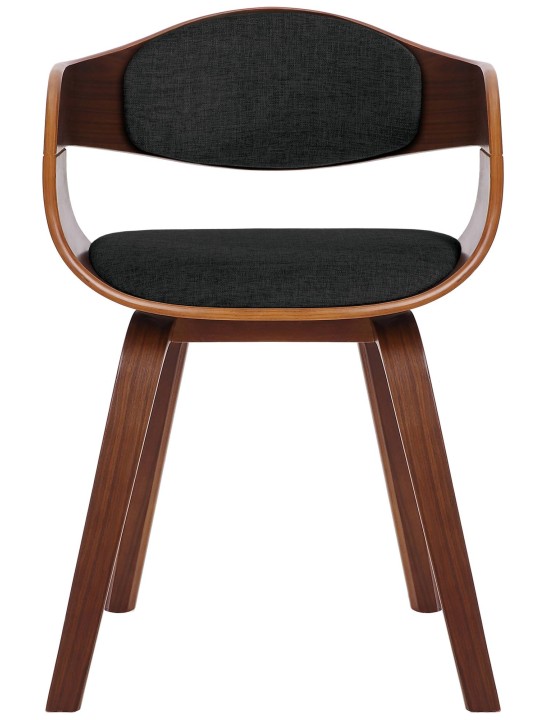 Lot de 2 chaises Kingston tissu, noyer/noir