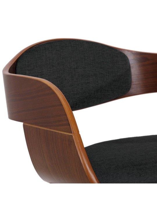 Lot de 2 chaises Kingston tissu, noyer/noir