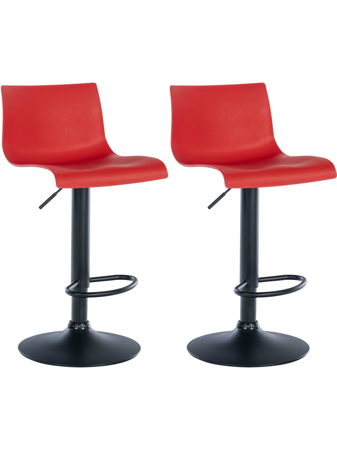 Lot de 2 tabourets de bar Branford plastique, rouge