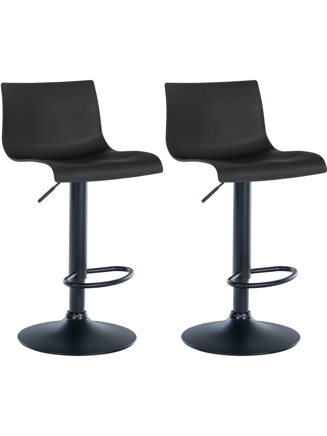 Lot de 2 tabourets de bar Branford plastique, noir