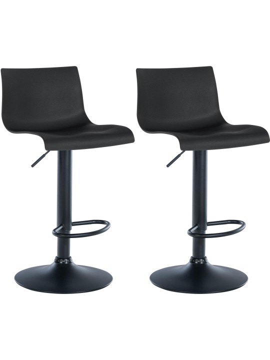 Lot de 2 tabourets de bar Branford plastique, noir Lot de 2 tabourets de bar Branford plastique, noir