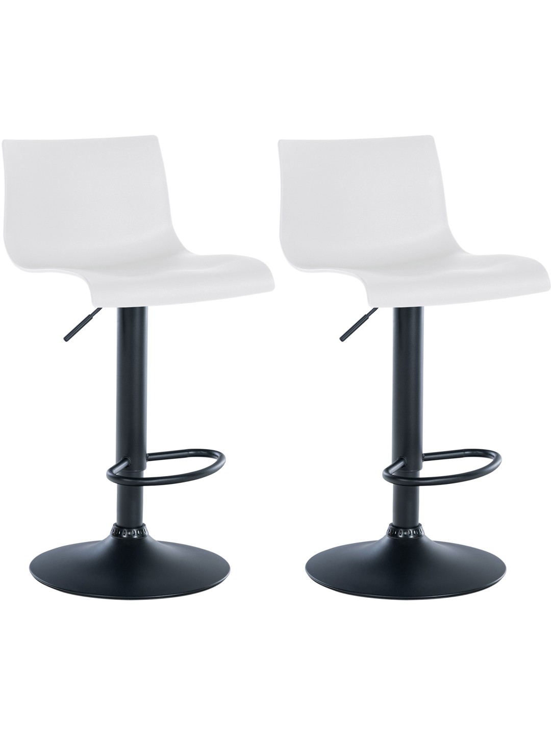 Lot de 2 tabourets de bar Branford plastique, blanc