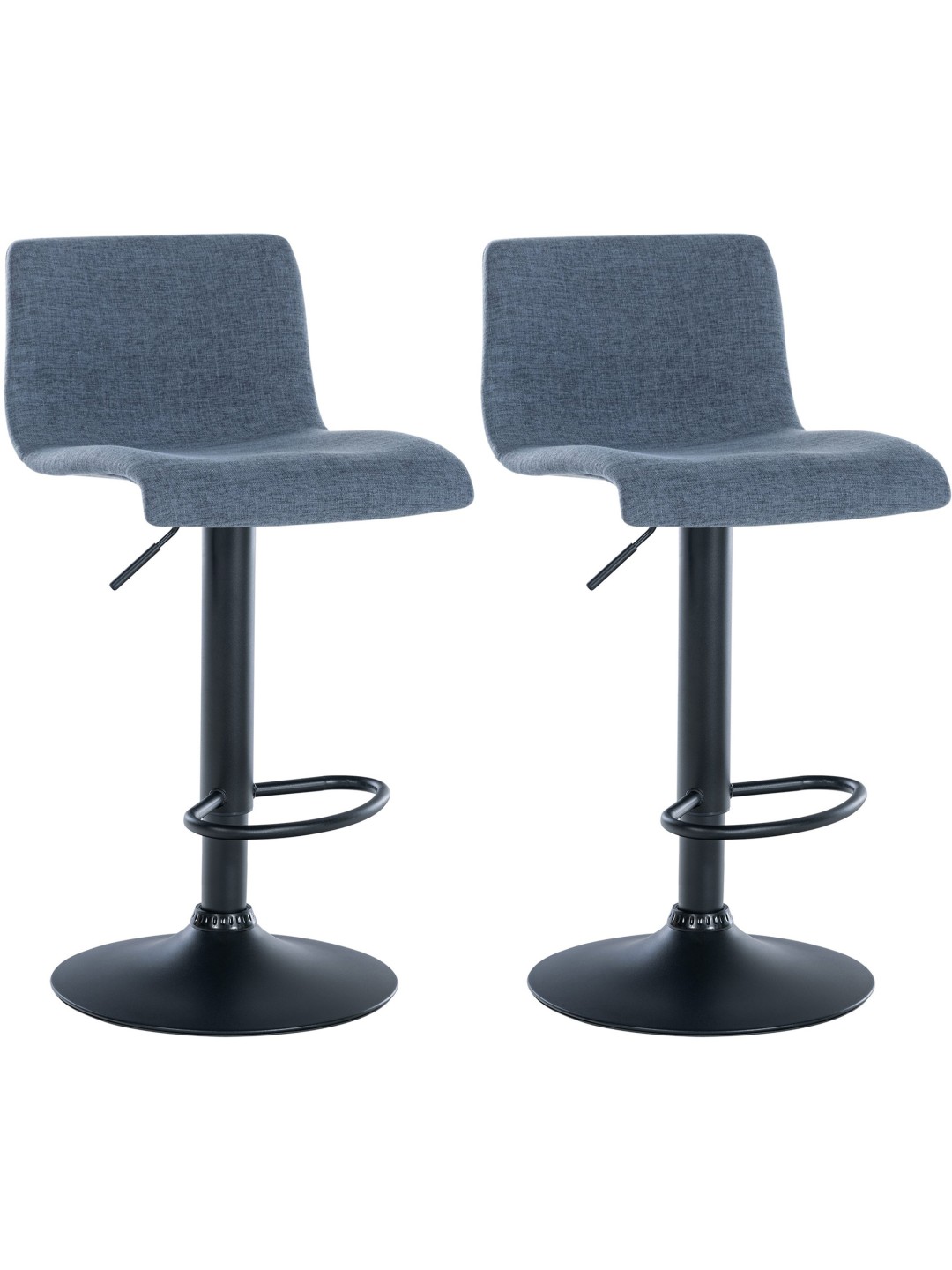 Lot de 2 tabourets de bar Branford tissu, bleu