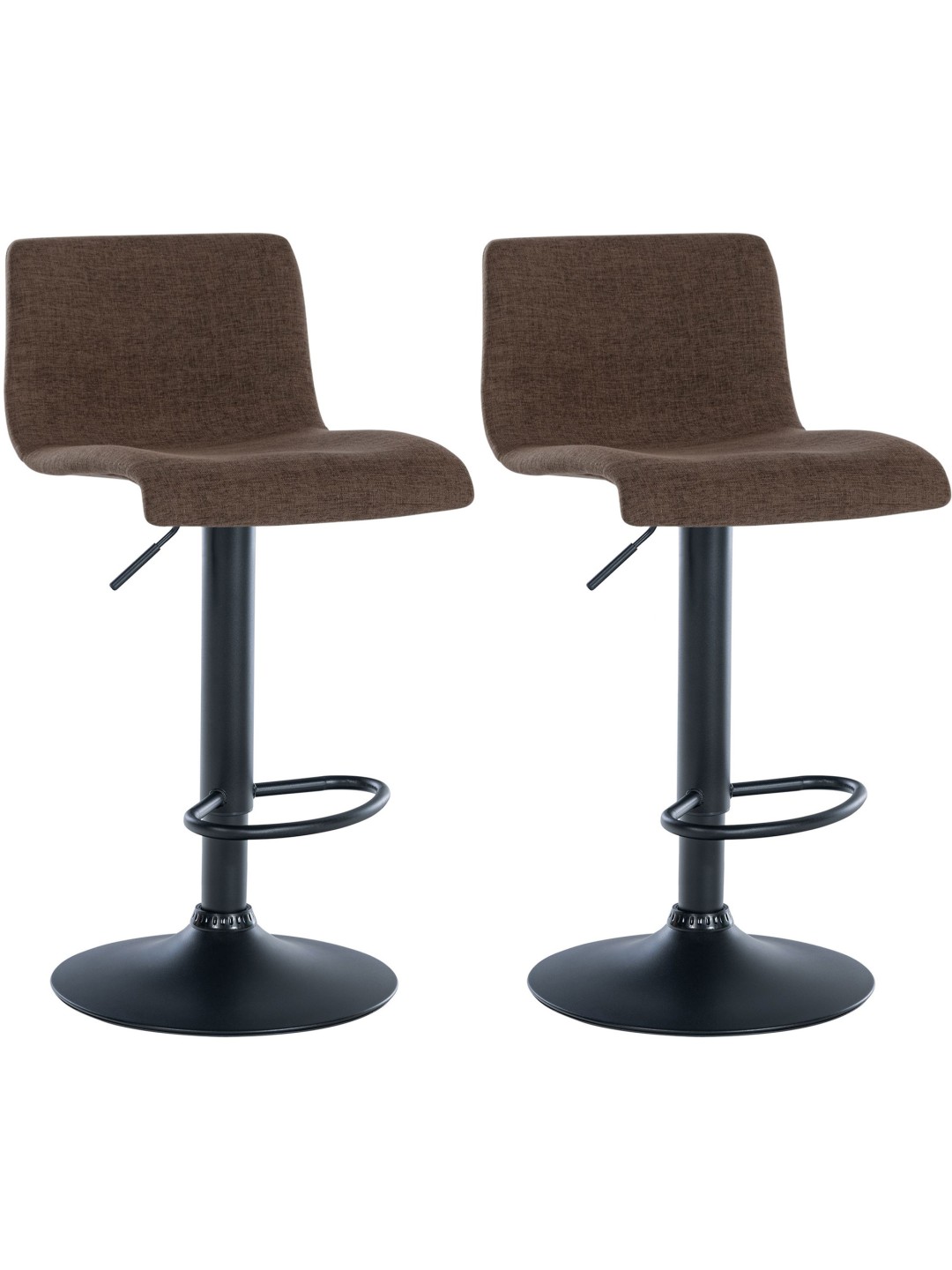 Lot de 2 tabourets de bar Branford tissu, brun