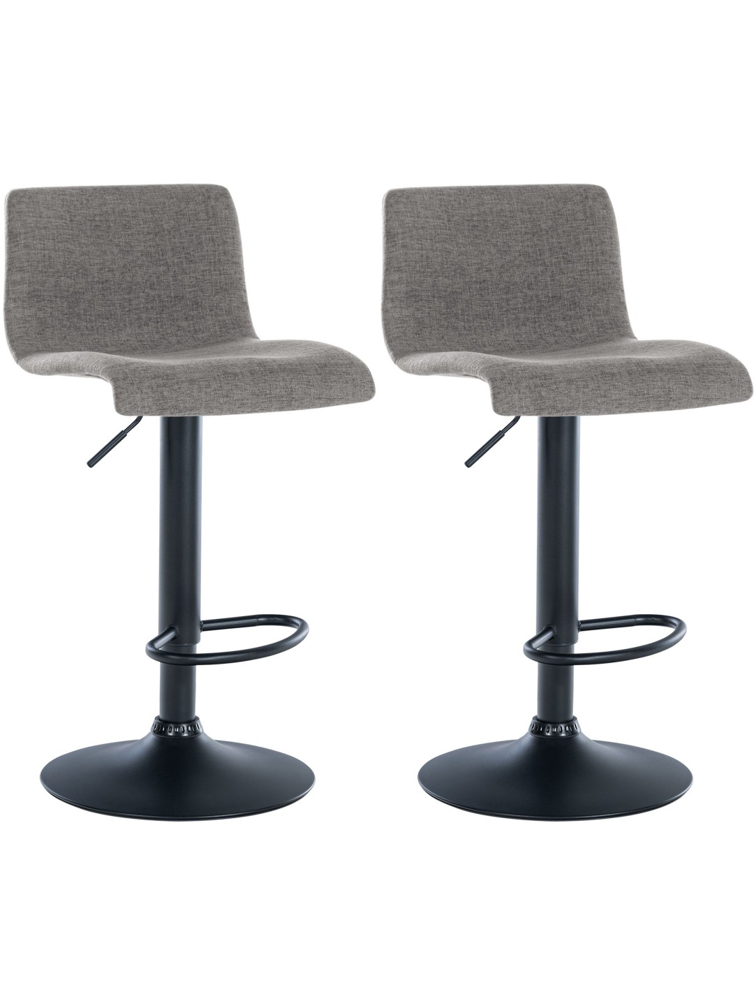 Lot de 2 tabourets de bar Branford tissu, gris clair