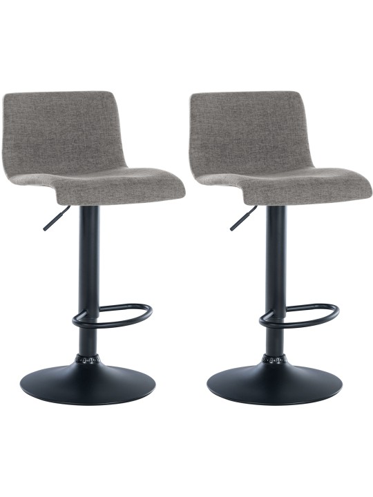 Lot de 2 tabourets de bar Branford tissu, gris clair
