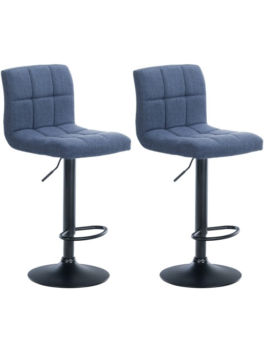 Lot de 2 tabourets de bar Calma tissu, bleu