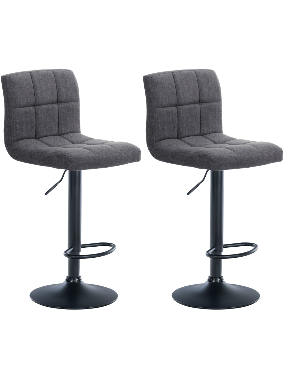 Lot de 2 tabourets de bar Calma tissu, gris clair