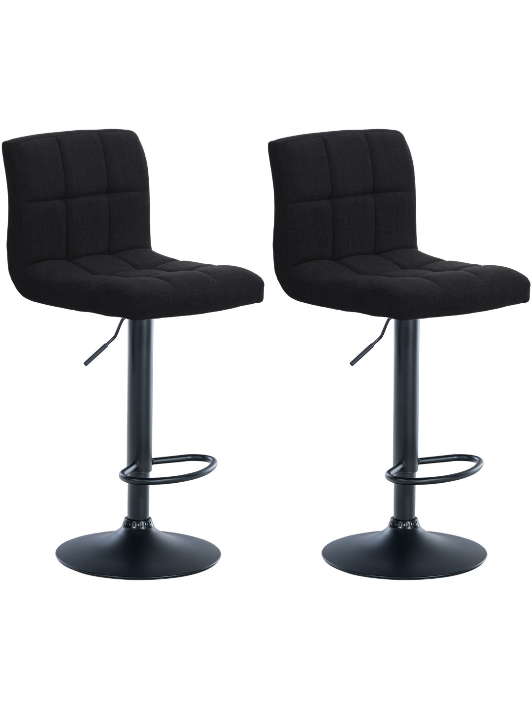 Lot de 2 tabourets de bar Calma tissu, noir