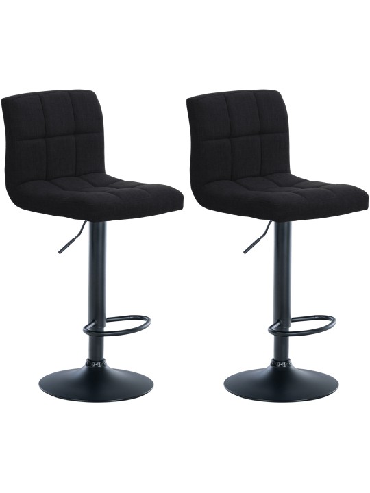 Lot de 2 tabourets de bar Calma tissu, noir Lot de 2 tabourets de bar Calma tissu, noir