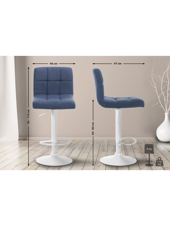 Lot de 2 tabourets de bar Calma tissu, bleu Lot de 2 tabourets de bar Calma tissu, bleu