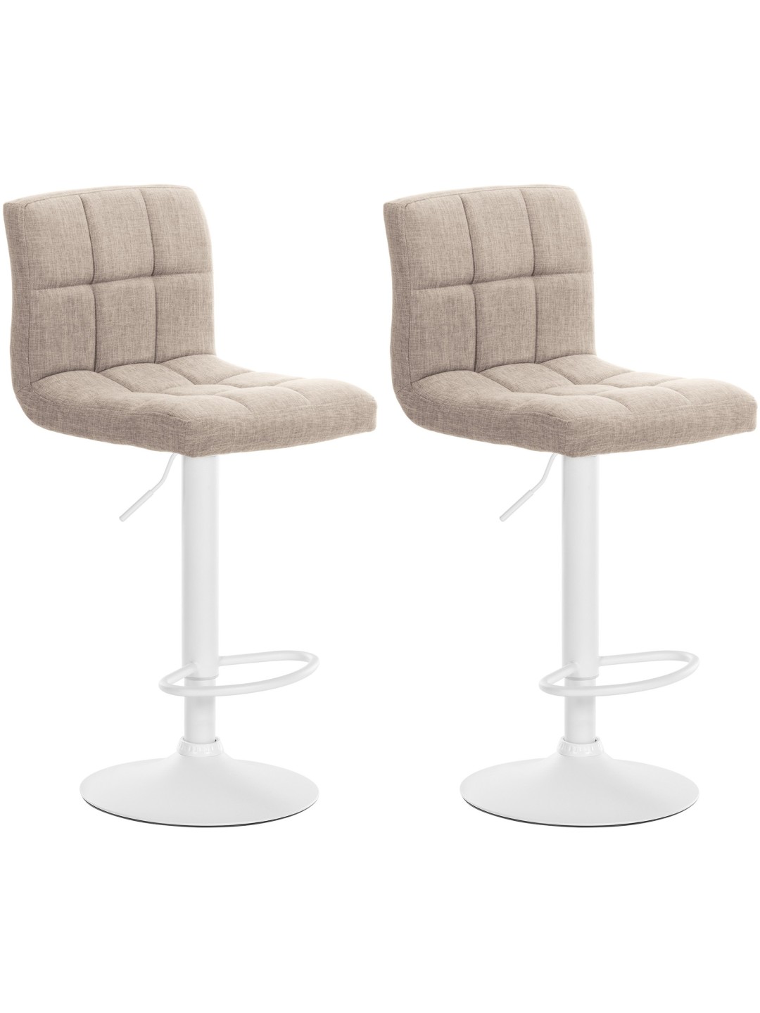 Lot de 2 tabourets de bar Calma tissu, crème