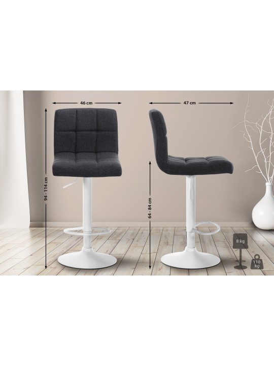Lot de 2 tabourets de bar Calma tissu, gris foncé Lot de 2 tabourets de bar Calma tissu, gris foncé