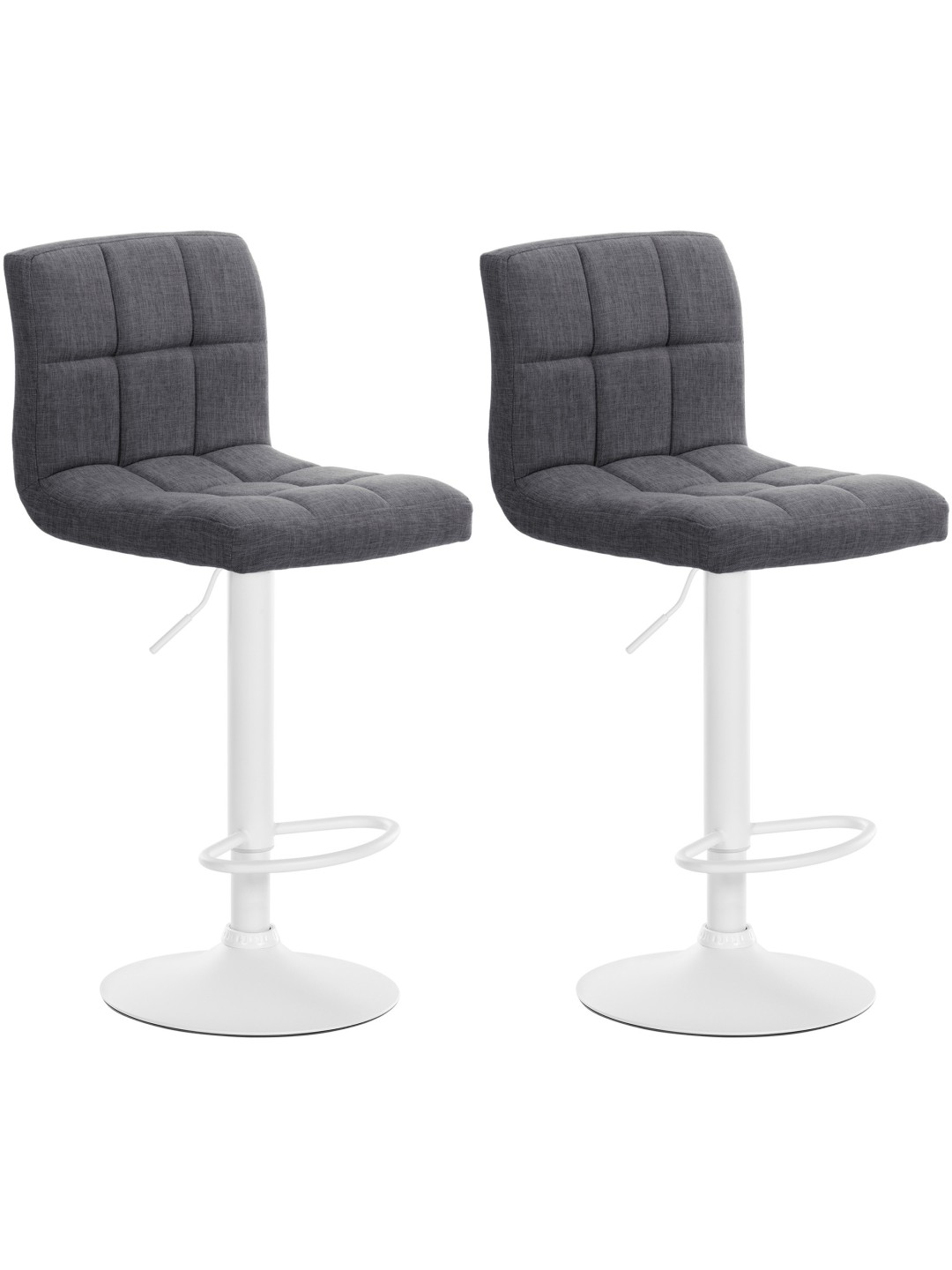 Lot de 2 tabourets de bar Calma tissu, gris clair