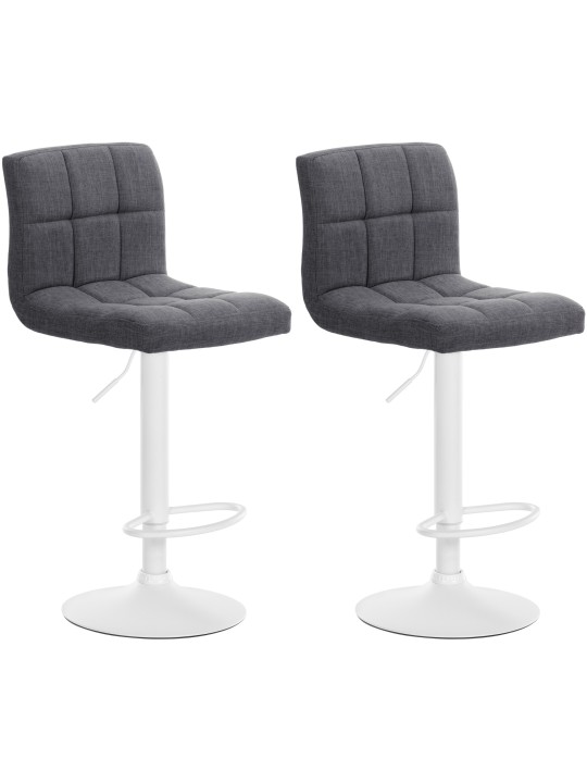 Lot de 2 tabourets de bar Calma tissu, gris clair Lot de 2 tabourets de bar Calma tissu, gris clair