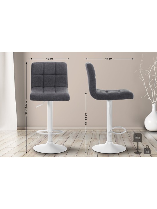 Lot de 2 tabourets de bar Calma tissu, gris clair Lot de 2 tabourets de bar Calma tissu, gris clair