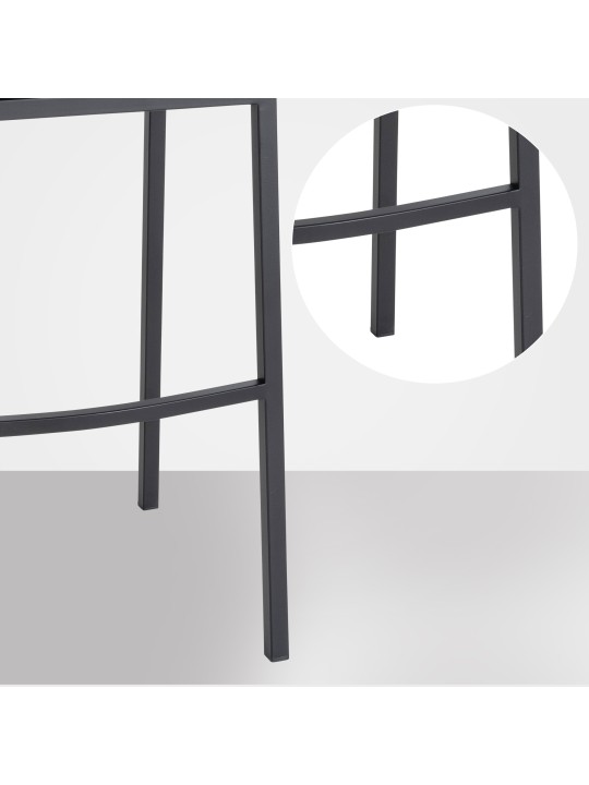 Tabouret de bar Damaso B feutre avec structure à 4 pieds, gris